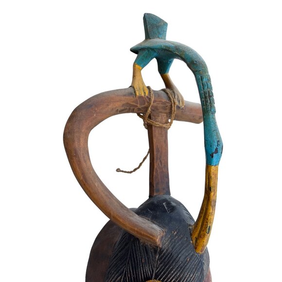 African Tribal Guru Mask worn to Increase Fertility 1980 Tribe Wall Art - Picture 5 of 16